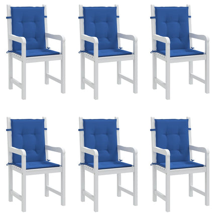 Cuscini per Sedia 6 pz Blu Reale 100x50x3 cm in Tessuto Oxford