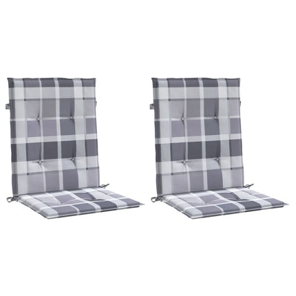 Cuscini per Sedia 2 pz a Quadri Grigi 100x50x3cm Tessuto Oxford