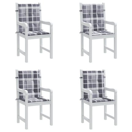 Cuscini per Sedia 4 pz a Quadri Grigi 100x50x3cm Tessuto Oxford