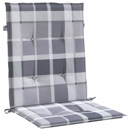 Cuscini per Sedia 4 pz a Quadri Grigi 100x50x3cm Tessuto Oxford