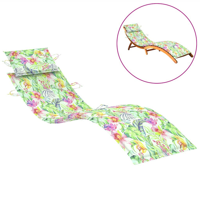 Cuscino per Lettino a Foglie 186x58x3 cm in Tessuto Oxford