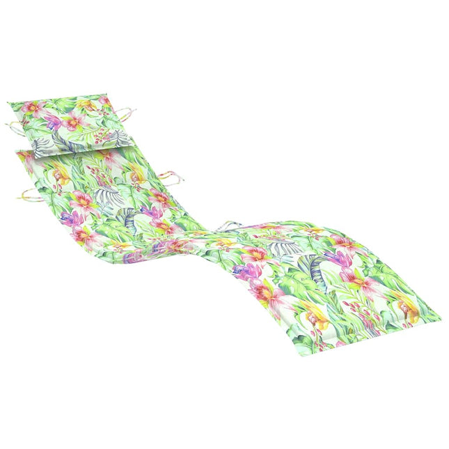 Cuscino per Lettino a Foglie 186x58x3 cm in Tessuto Oxford