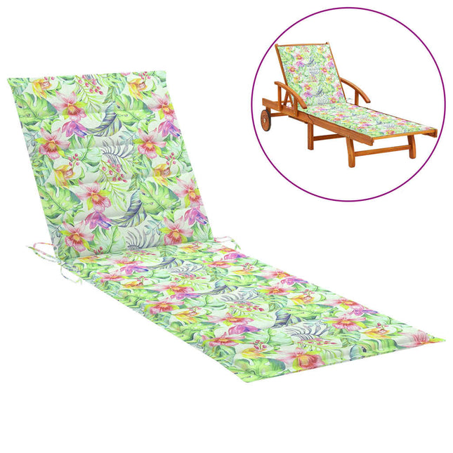 Cuscino per Lettino a Foglie 200x60x3 cm in Tessuto Oxford