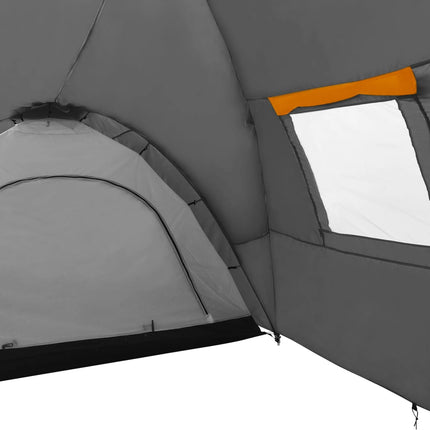 Tenda Igloo Campeggio 650x240x190 cm 8 Persone Grigio Arancione