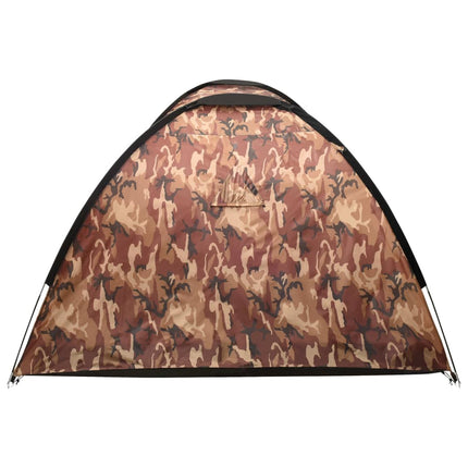 Tenda Igloo da Campeggio 650x240x190 cm per 8 Persone Mimetica