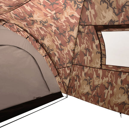 Tenda Igloo da Campeggio 650x240x190 cm per 8 Persone Mimetica