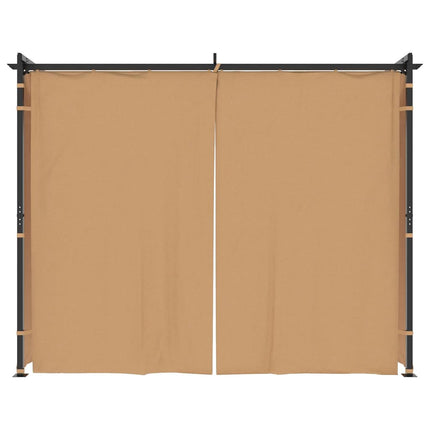 Gazebo con Tende 3x3 cm Grigio Talpa in Acciaio