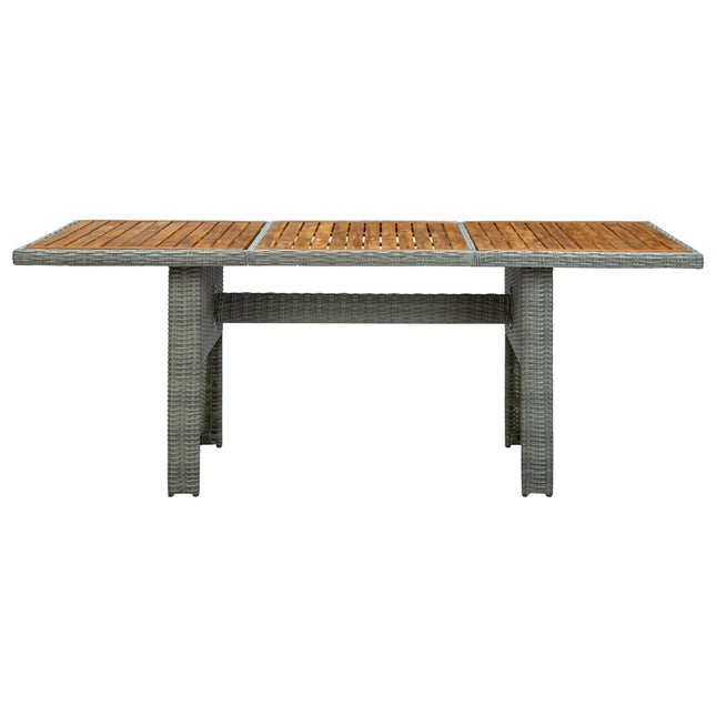 Tavolo da Giardino Grigio Chiaro in Polyrattan e Legno Acacia