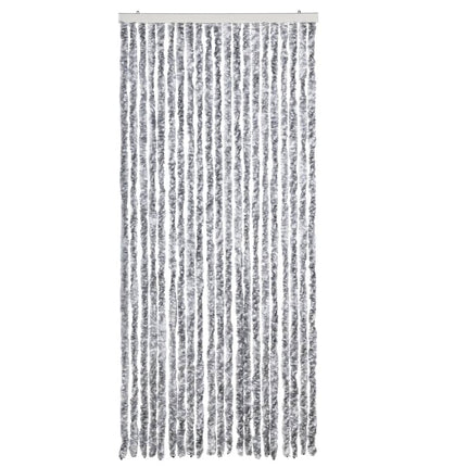 Zanzariera Bianco e Grigio 90x200 cm Ciniglia