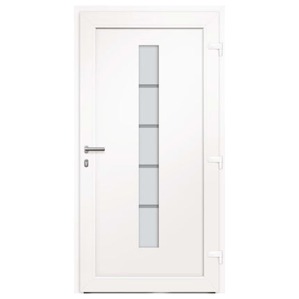 Porta d'Ingresso in Alluminio e PVC Bianco 110x210 cm