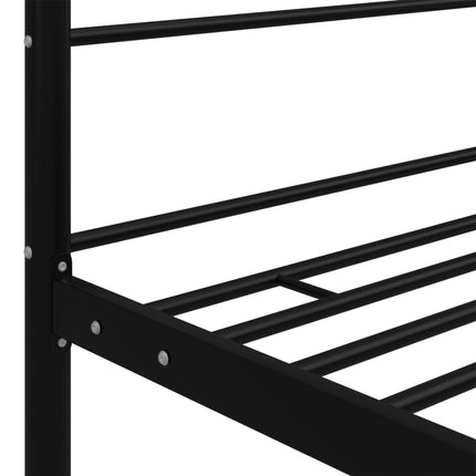 Letto a Baldacchino Nero in Metallo 180x200 cm