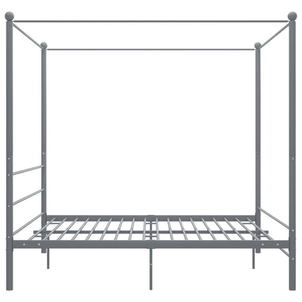 Letto a Baldacchino Grigio in Metallo 200x200 cm