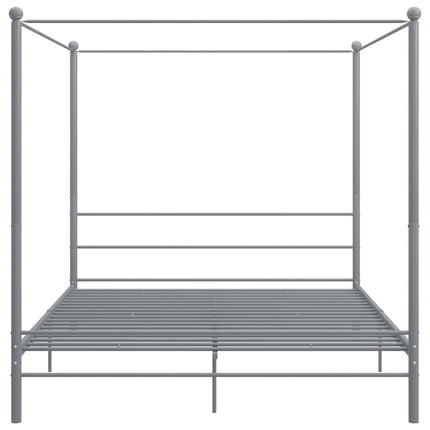 Letto a Baldacchino Grigio in Metallo 200x200 cm