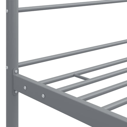 Letto a Baldacchino Grigio in Metallo 200x200 cm
