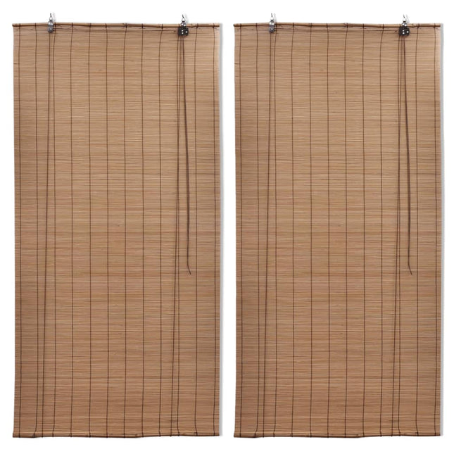 Tende a Rullo in BambÃƒÂ¹ 2pz 80x160cm Marroni