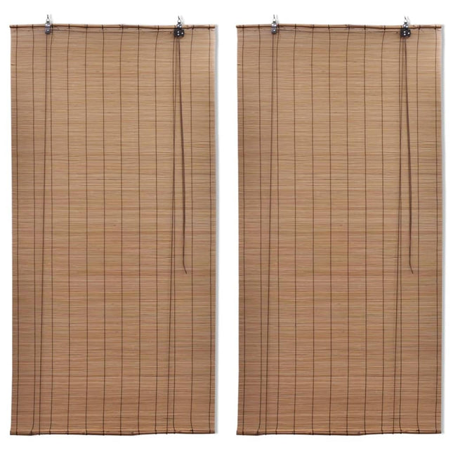 Tende a Rullo in BambÃ¹ 2pz 150x220 cm Marroni