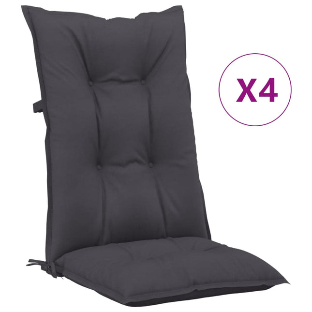 Cuscini per Sedie 4 pz Antracite 120x50x7 cm in Tessuto