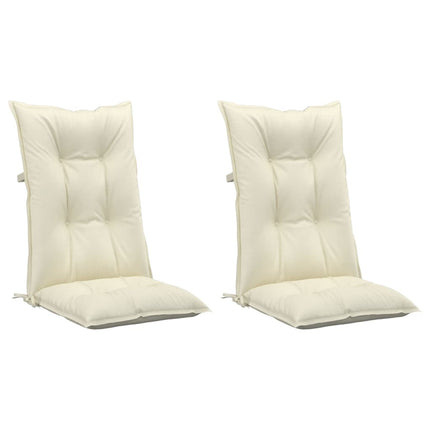Cuscini per Sedie 2 pz Crema 120x50x7 cm in Tessuto