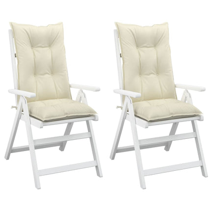 Cuscini per Sedie 2 pz Crema 120x50x7 cm in Tessuto