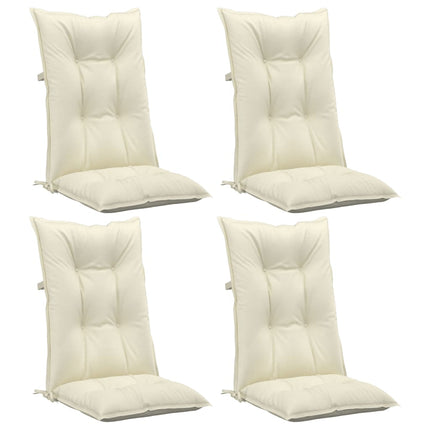 Cuscini per Sedie 4 pz Crema 120x50x7 cm in Tessuto
