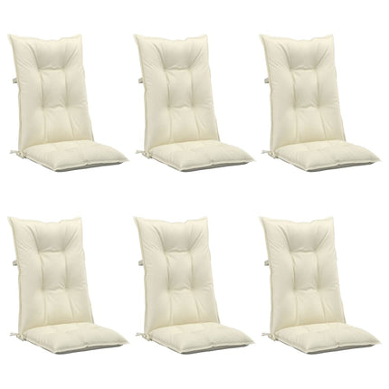 Cuscini per Sedie 6 pz Crema 120x50x7 cm in Tessuto
