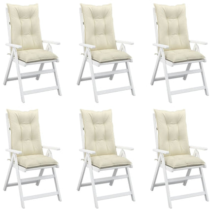Cuscini per Sedie 6 pz Crema 120x50x7 cm in Tessuto