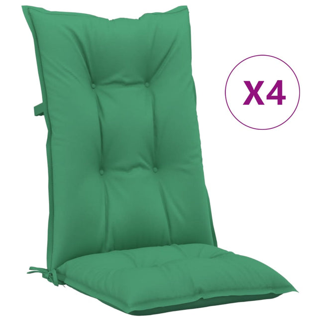 Cuscini per Sedie 4 pz Verde 120x50x7 cm in Tessuto