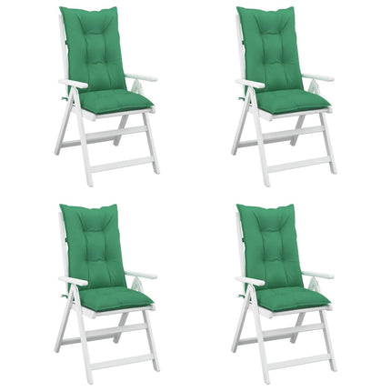 Cuscini per Sedie 4 pz Verde 120x50x7 cm in Tessuto