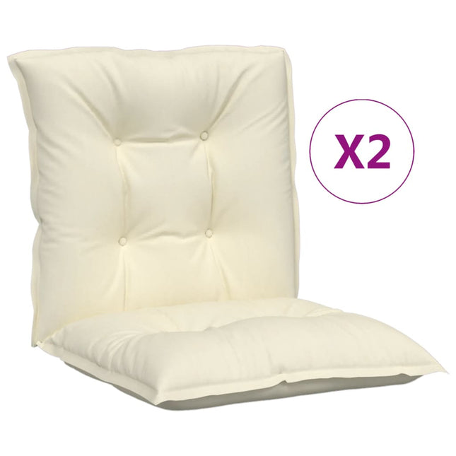 Cuscini per Sedia da Giardino 2 pz Crema 100x50x7 cm in Tessuto