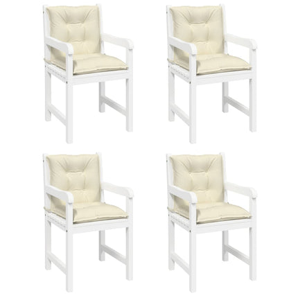 Cuscini per Sedia da Giardino 4 pz Crema 100x50x7 cm Tessuto