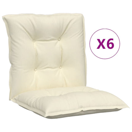 Cuscini per Sedia da Giardino 6 pz Crema 100x50x7 cm in Tessuto