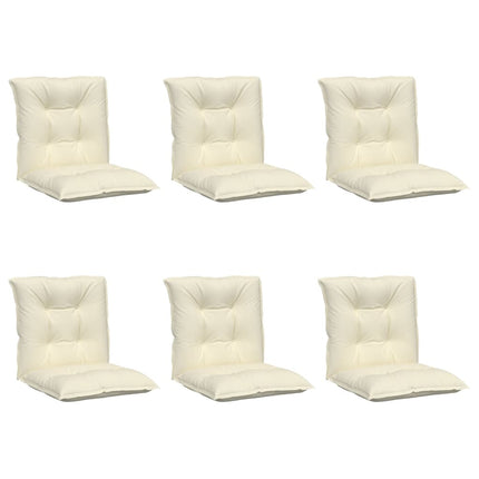 Cuscini per Sedia da Giardino 6 pz Crema 100x50x7 cm in Tessuto