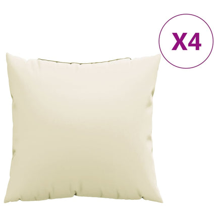 Cuscini Decorativi 4 pz Crema 50x50 cm in Tessuto