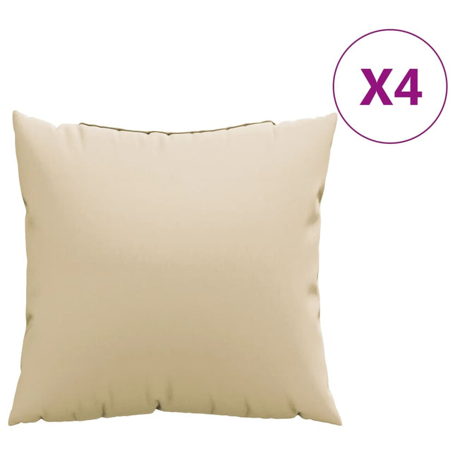 Cuscini Decorativi 4 pz Beige 60x60 cm in Tessuto