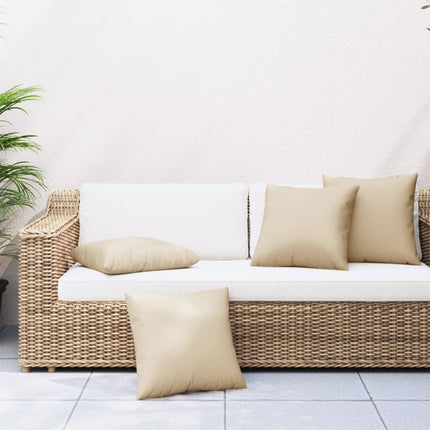Cuscini Decorativi 4 pz Beige 60x60 cm in Tessuto