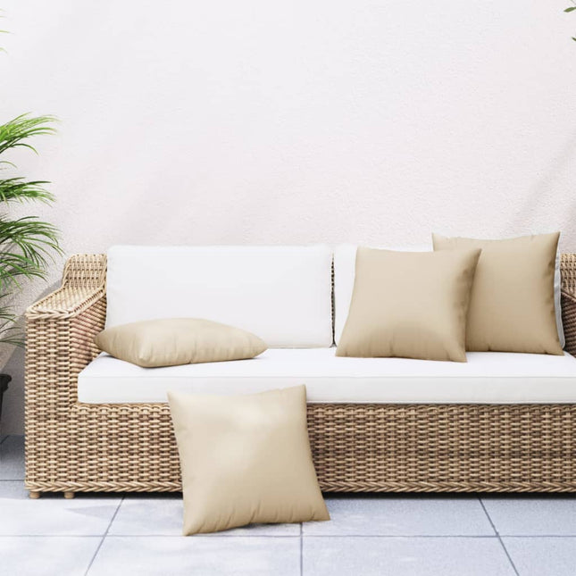 Cuscini Decorativi 4 pz Beige 60x60 cm in Tessuto