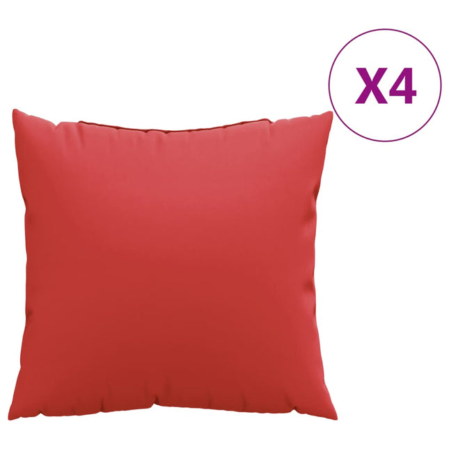 Cuscini Decorativi 4 pz Rossi 60x60 cm in Tessuto