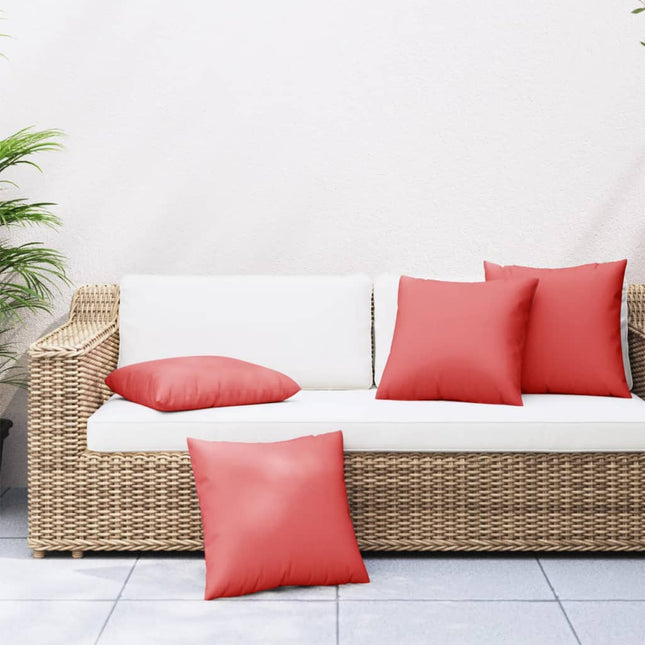 Cuscini Decorativi 4 pz Rossi 60x60 cm in Tessuto
