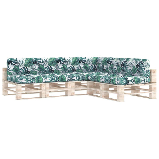 Cuscini per Divano Pallet 7 pz Motivo a Foglie