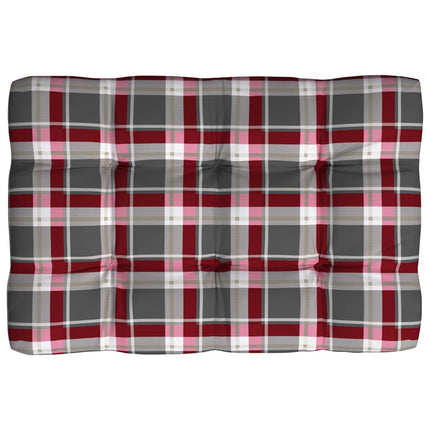 Cuscini per Divano Pallet 7 pz Rosso Motivo a Quadri