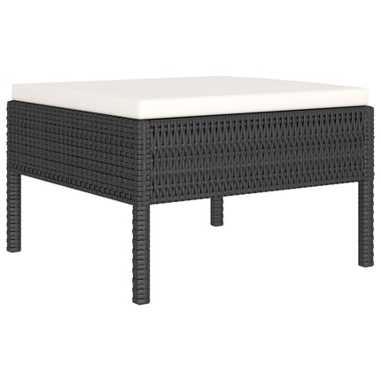 Set Divani da Giardino 4 pz con Cuscini in Polyrattan Nero