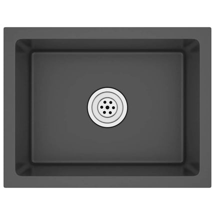 Lavello da Cucina Lavorato a Mano Nero Acciaio Inox