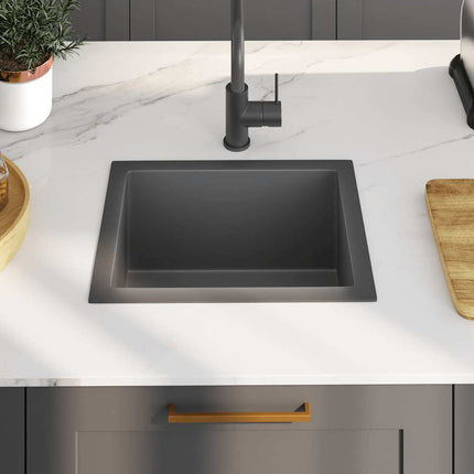 Lavello da Cucina Lavorato a Mano Nero Acciaio Inox