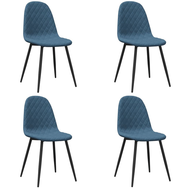 Sedie da Pranzo 4 pz Blu in Velluto