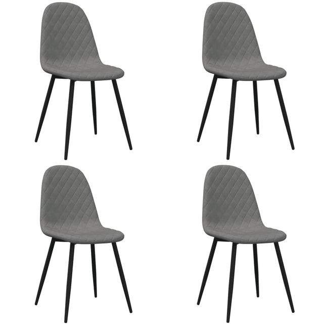 Sedie da Pranzo 4 pz Grigio Chiaro in Velluto