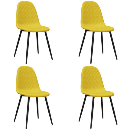 Sedie da Pranzo 4 pz Giallo Senape in Velluto