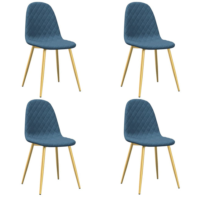 Sedie da Pranzo 4 pz Blu in Velluto