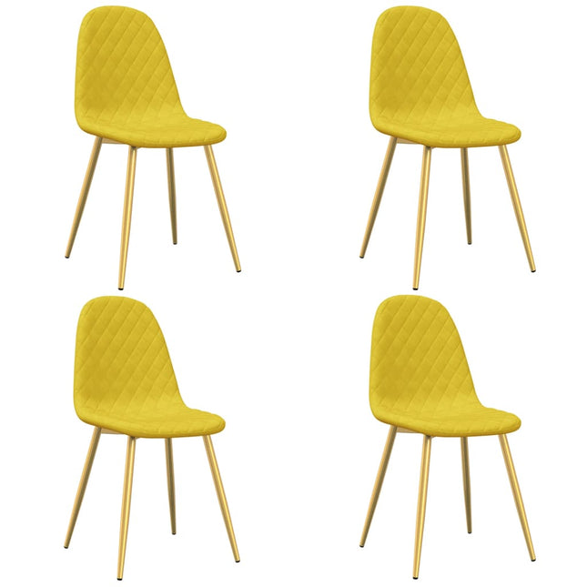 Sedie da Pranzo 4 pz Giallo Senape in Velluto