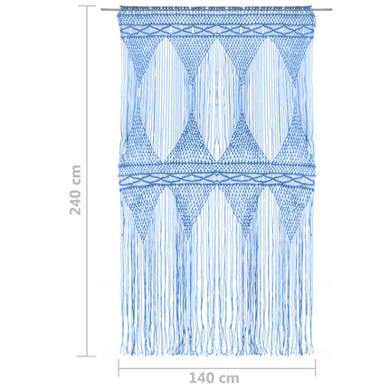 Tenda MacramÃ¨ Blu 140x240 cm in Cotone