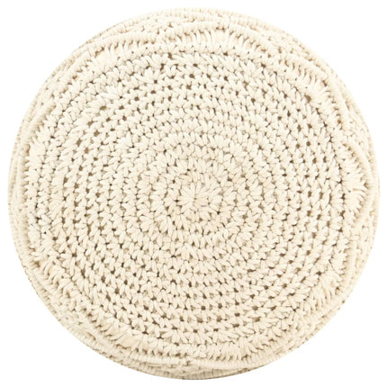 Pouf Lavorato a Mano in Macramé 45x30 cm in Cotone